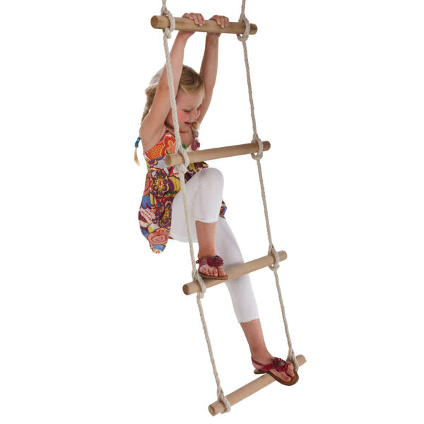 Wooden rungs rope ladder